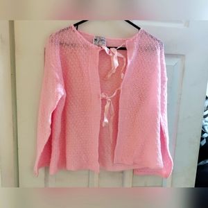 Vintage 1950s DEADSTOCK wool cable knit cardigan Dainty Knitwear by Zimbo knit